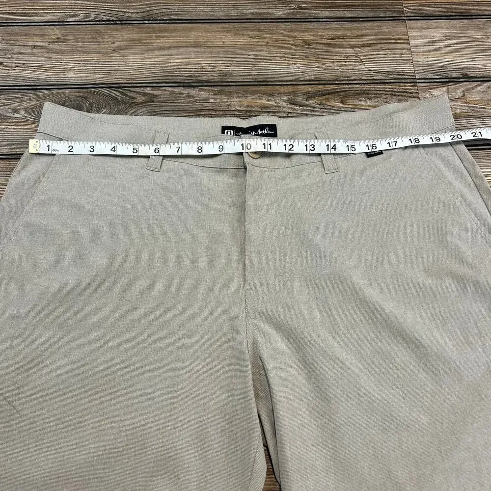 Travis Mathew Beige Lightweight Beck Hybrid Shorts 38